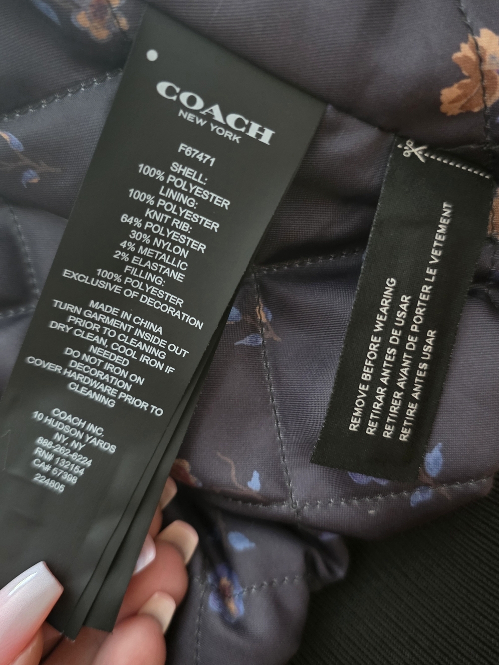 Coach Pink Floral Varsity Bomber Jacket + Matching Wristlet Bundle Medium - Picture 9 of 16